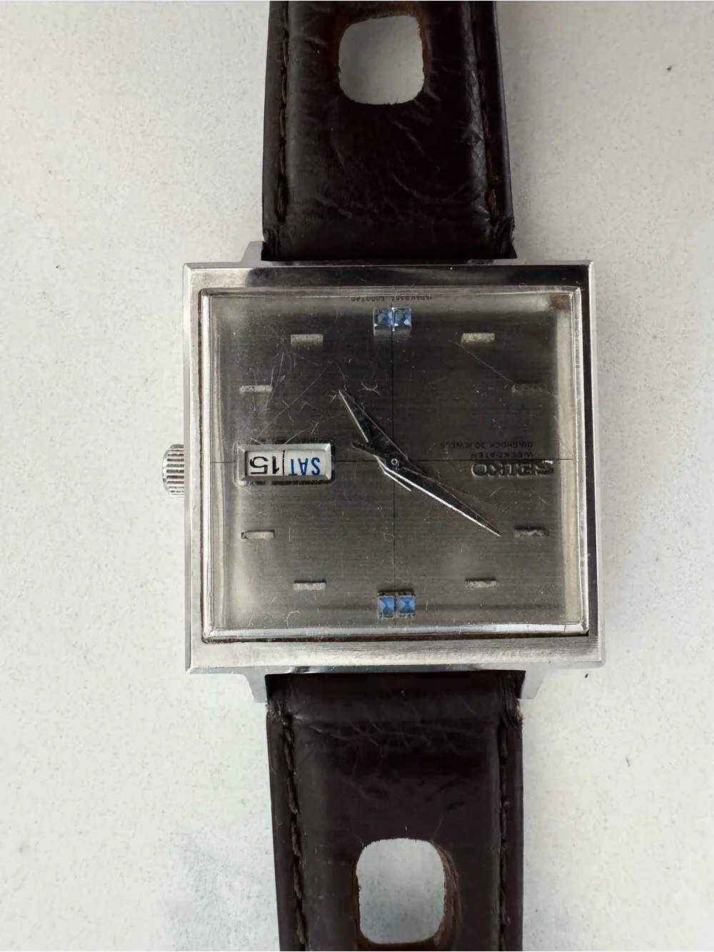 Vintage SEIKO TV 8306 - 5000 Automatic Wristwatch white Dial -RUN Rare 1960s